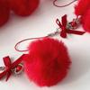 Bowknot Plush Keychain Pendant Multicolor Furry Ball Key Chains Fashionable Keyring Ornament for Phones Car Keys Bags