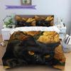 Bombay Cat and Rose Pattern Bedding Home Decoration Birthday Gift (1 * duvet cover + 2 * pillowcase, without core)