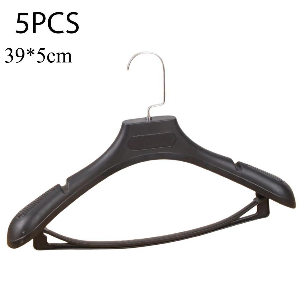 5Pcs Wide Shoulder Plastic Clothing Hanger,Suit Clothes Hanger Seamless Coat Drying Racks ,Wardrobe Room Storage Organizer