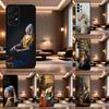 Girl Art V-Vermeer Painting For Samsung Galaxy A53,31,52,72,41,22,73,32,71,Note,J7,8,9,5G Soft Black Silicone Phone Case