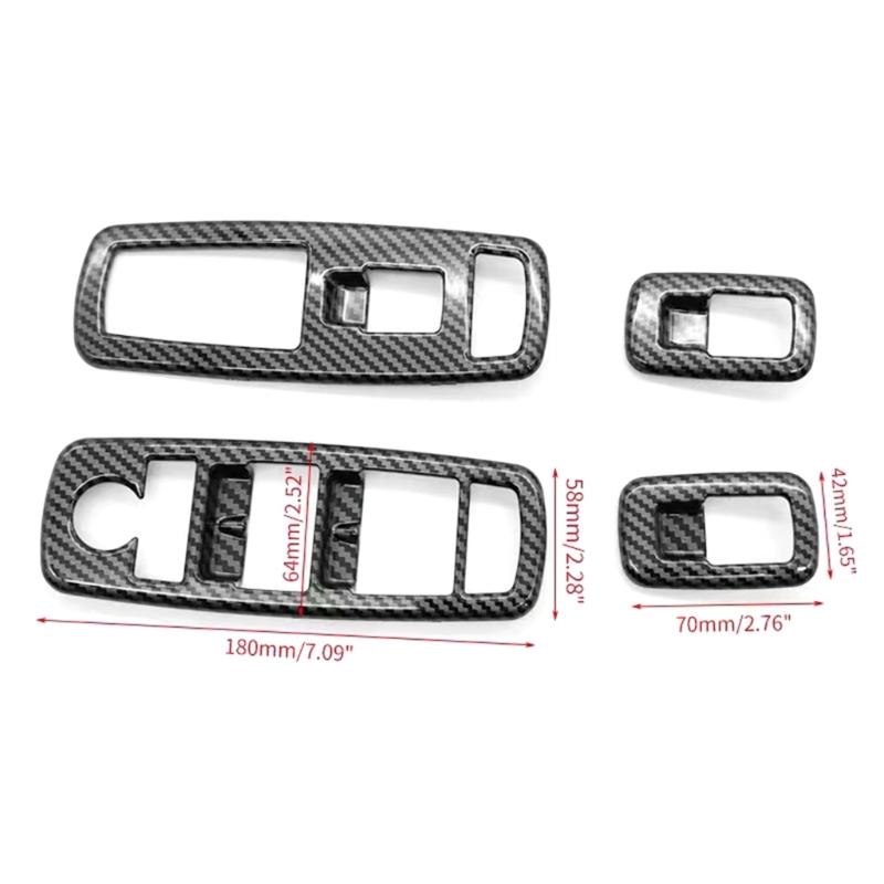 Carbon Fiber Window Lift Trim Switch Panel Cover Trim Automobile Replacement