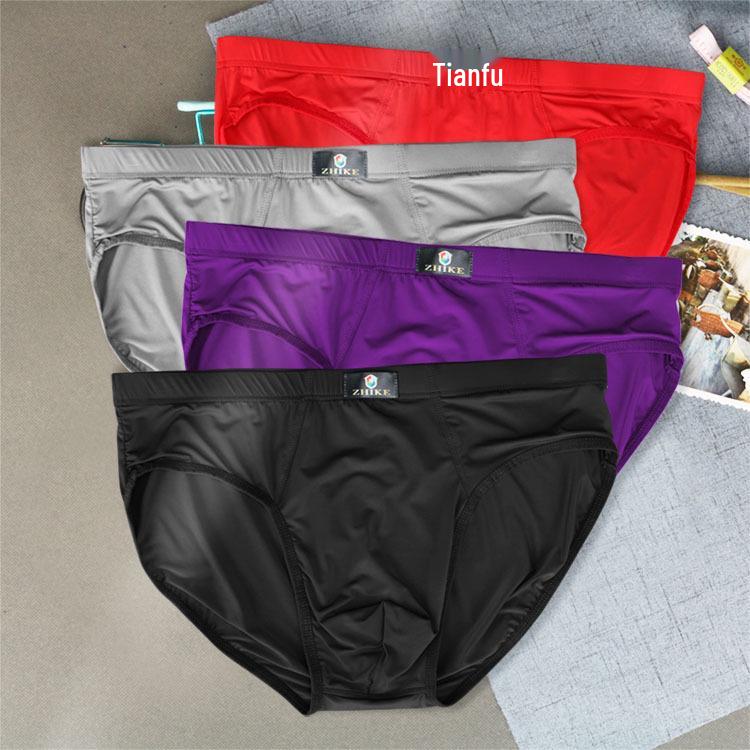 Ice Silk Men's Thin Sexy Breathable Summer Briefs