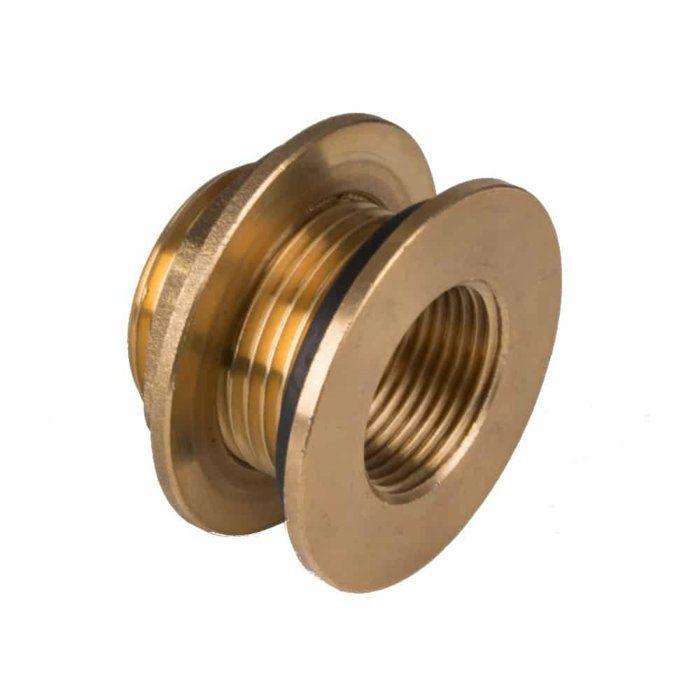 Raccord tonneau eau - KLASEBO - 1 1/4" x 1" - Joint NBR étanche - Laiton anticorrosion - Longueur 37mm