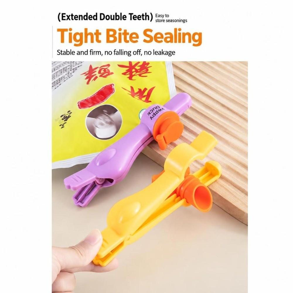 with Resealable Lid Snack Bag Clips Bag Sealer Clips  for Kitchen Seasoning and Snack Bags