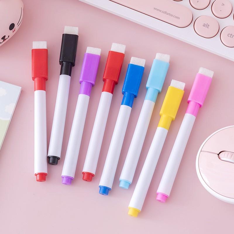Creative Erasable Whiteboard Marker with Brush Tip - Water-Based Colored Pen for Kids' Drawing