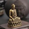 Vintage Messing sitzende Buddha Figur kleine Shakyamuni Statue für Sammlung Reise Anbetung antike Home Desktop Dekor