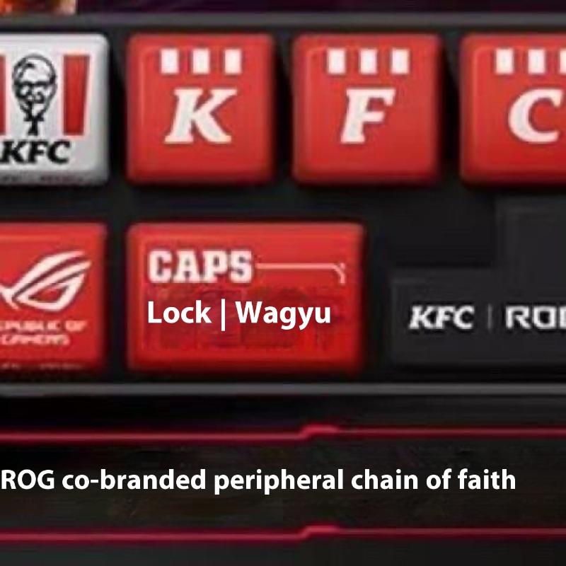 1 Sett Anime Tegneserie Perifer Leketøyssett Kfc Tastehette Mekanisk Tastatur Modell Samling Ornamenter Fans Gaver