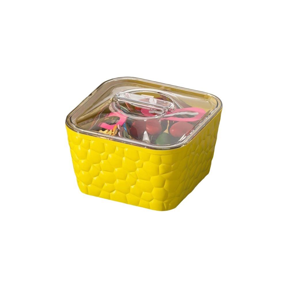 Transparent Hair Accessory Storage Box Plastic Hair Jewelry Case  Hair Tie Organizer жёлтый