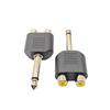 6.35/6.5 Mm Dual Lotus Male-to-Female Audio Splitter Adapter