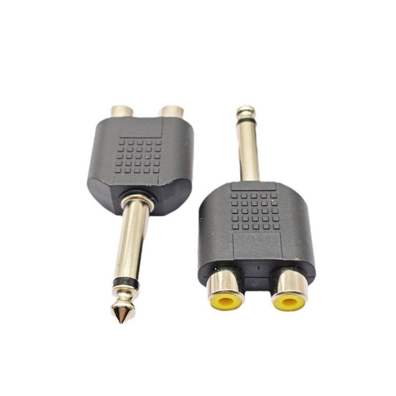 6.35/6.5 Mm Dual Lotus Male-to-Female Audio Splitter Adapter
