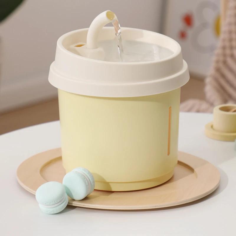 

1.8L Cat Water Fountain Auto Filter Cat Drinker USB Electric Mute Recirculate Filtering Drinker for Cats Water Dispenser Product жовтий