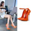 New Super High Pointed Toe Slim Heels Shoes Style Fashionable Light Mouth Large Size Elegant Buckle Fashionable Bright Colors