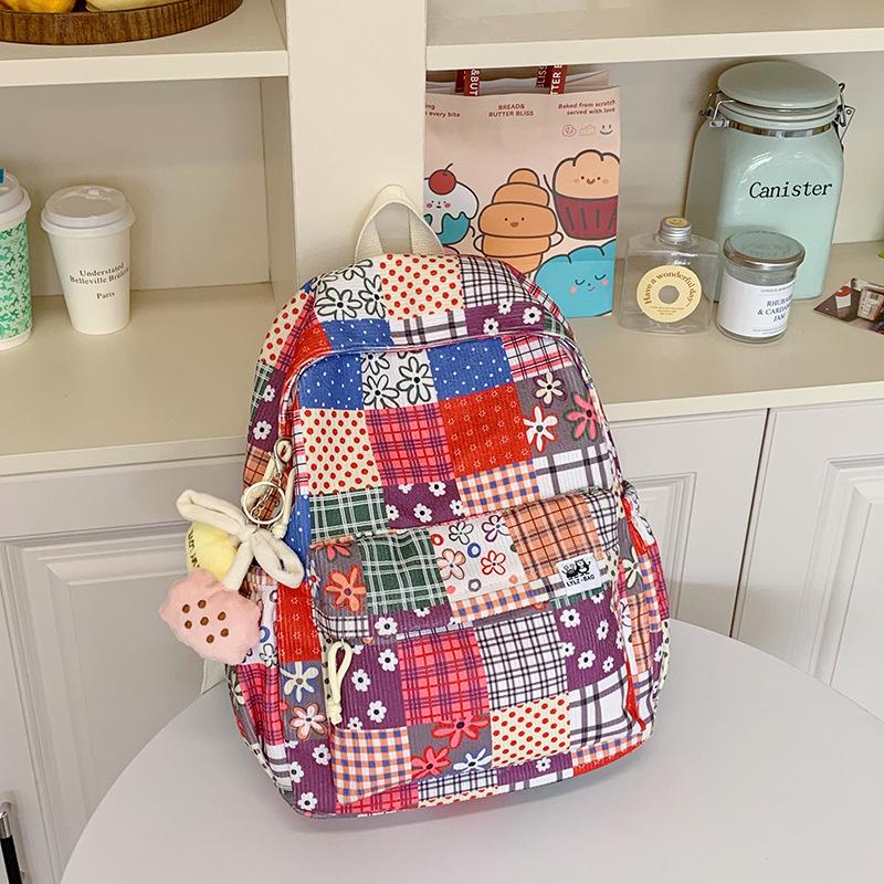 Fashionable Floral Computers  Large Capacity Class Backpacks for Junior and Senior High School Students  Trendy Backpacks