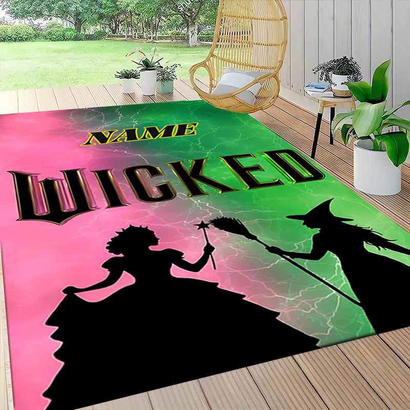 Custom Name Halloween Witch Night Carpet Rug Customizable Soft Washable Anti-Slip Home Living Room Sofa Mats Personalized Rug. 0909332