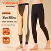 Men's High-Waist Thermal Base Layer Pants with Knee Protection