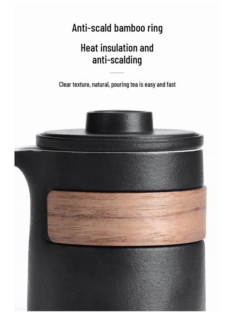 Portable Travel Tea Set: One Pot with Three Cups and Carry Bag for Camping & Solo Brewing