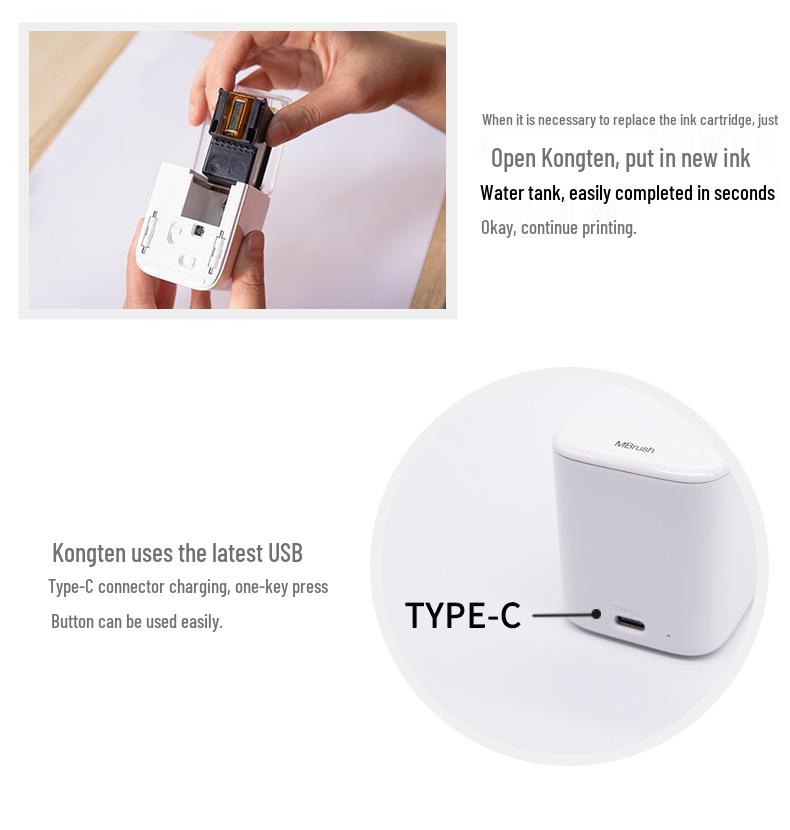 MBrush Handheld Mini Color Inkjet Printer for Custom Labels