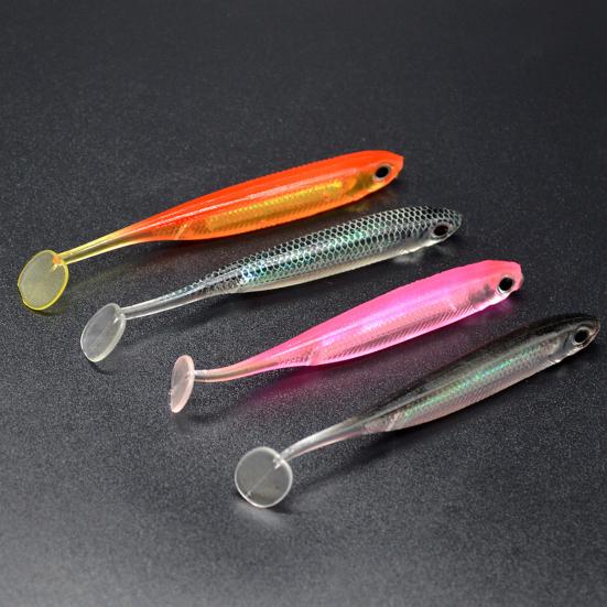 4Pcs Fishing Lures Simulated Realistic Fish Eyes Handmade Anti-break Angling PVC T Tail Hollow Fishing Baits Fishing Accessories