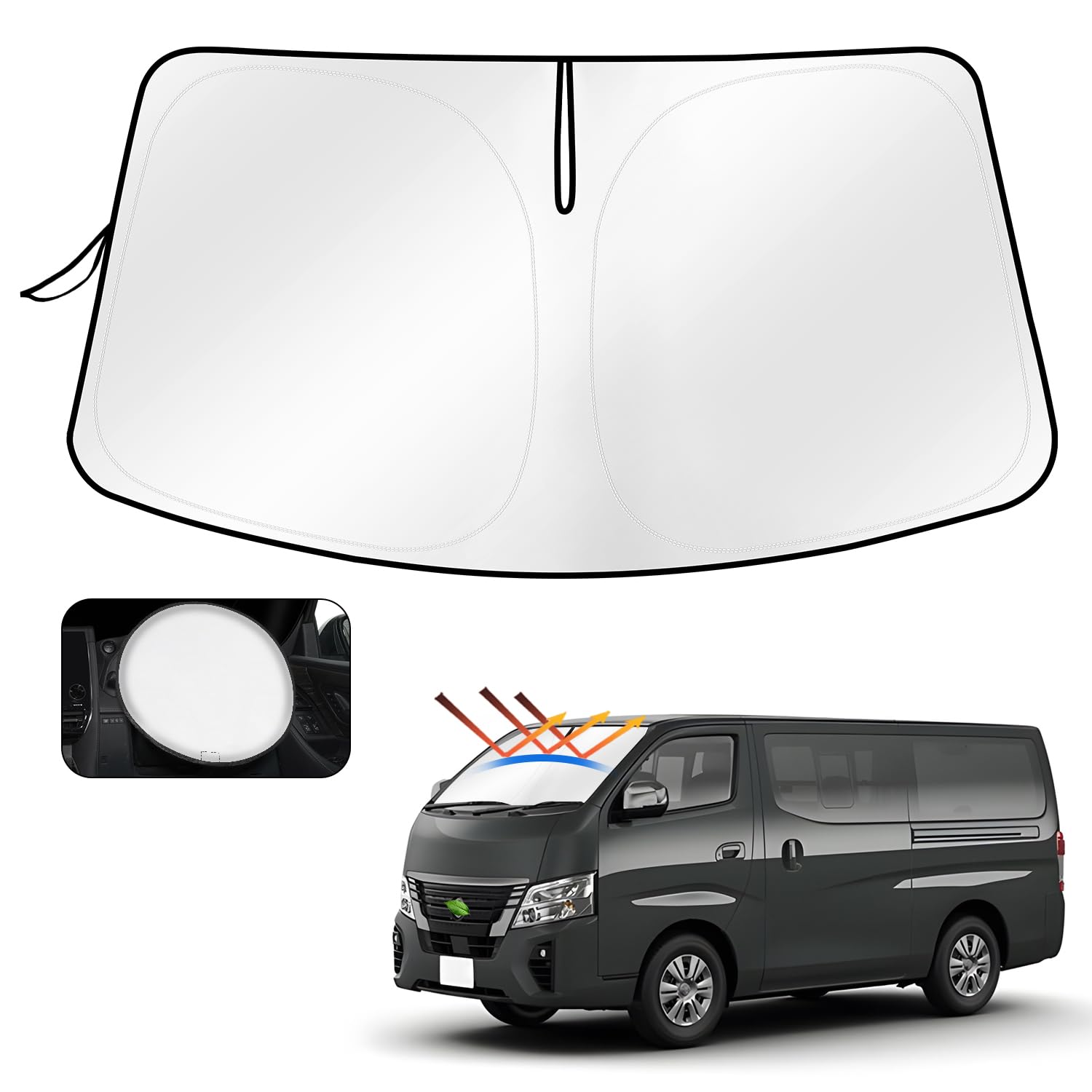 

Cartist Nissan Caravan NV350 E26 Закат Sunfia Sunline Передний 5-е поколение E26 Затемнение лобового стекла УФ Автомобильный кастомный интерьер Легкая сумка для хранения Прямой