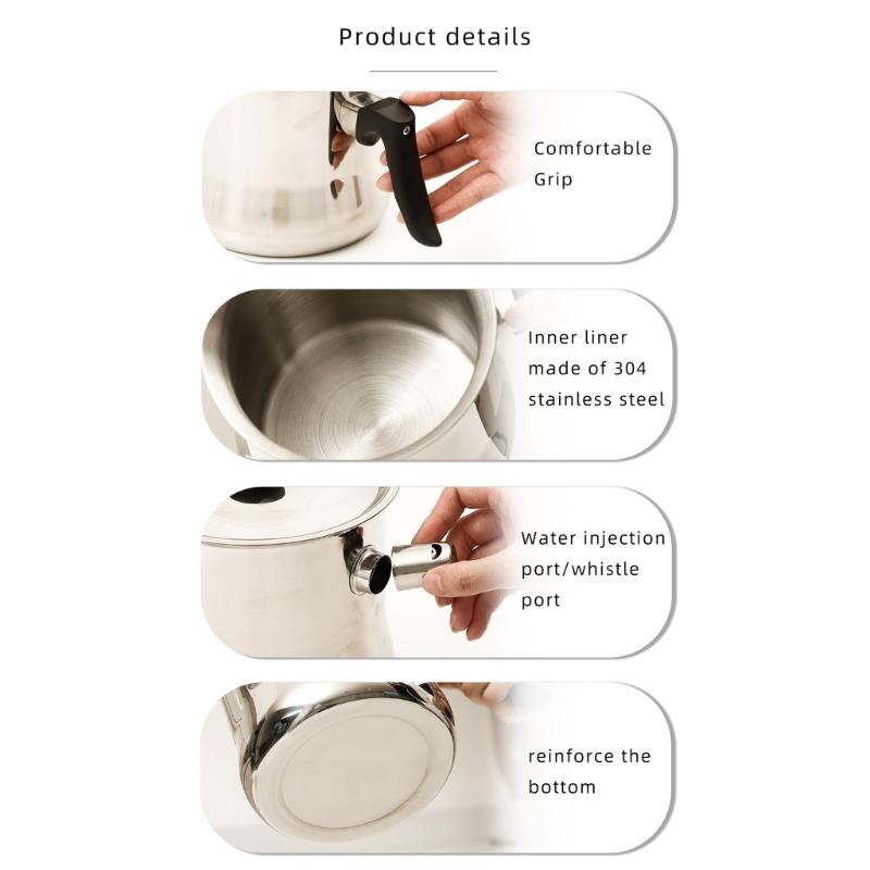 Rustproof Stainless Steel Double Wall Milk Pot Saucepan With Antislip Handle And Whistles Design For Multipurpose Cooking
