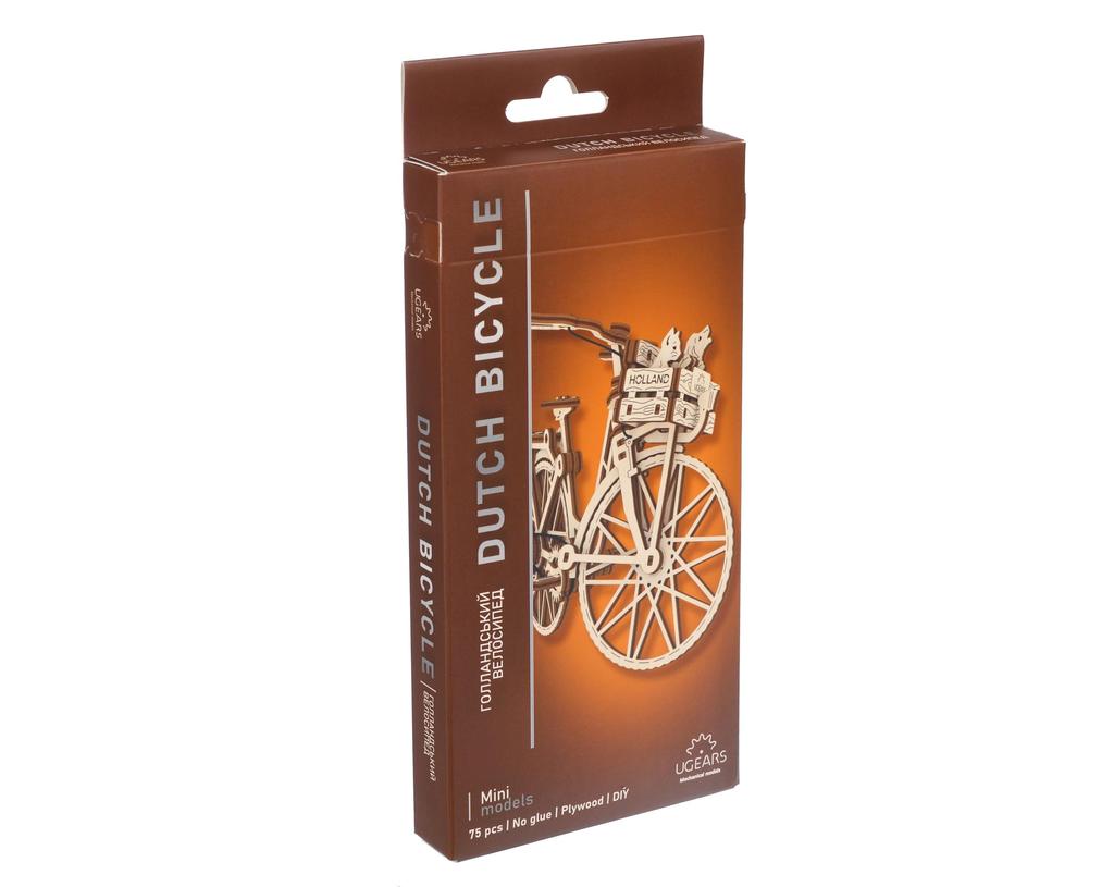 UGEARS Dutch Bicycle 3D Puzzle for Adults - Model Building Kit Wooden Puzzle Hobby for Men - 3D Puzzles for Adults - Wooden Model Kit