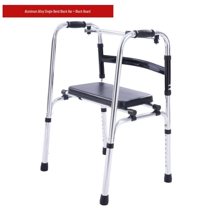 Stainless Steel Rollator Walker with Seat and Wheels - Rehabilitation Support Frame