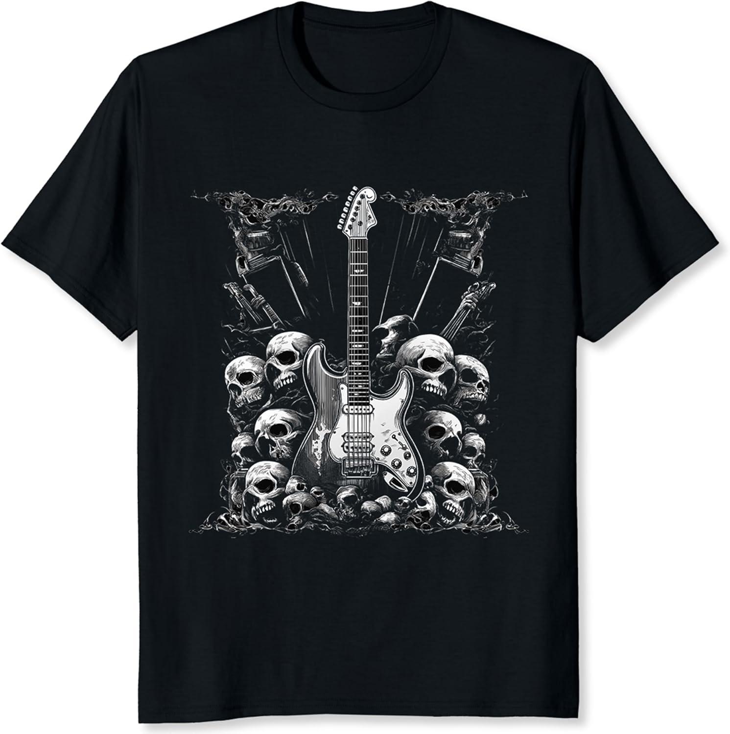 

Men’s Vintage Y2K Rock Band Shirt Skull Shirt for Men Punk Metal Graphic Tee XXXXXL чорний