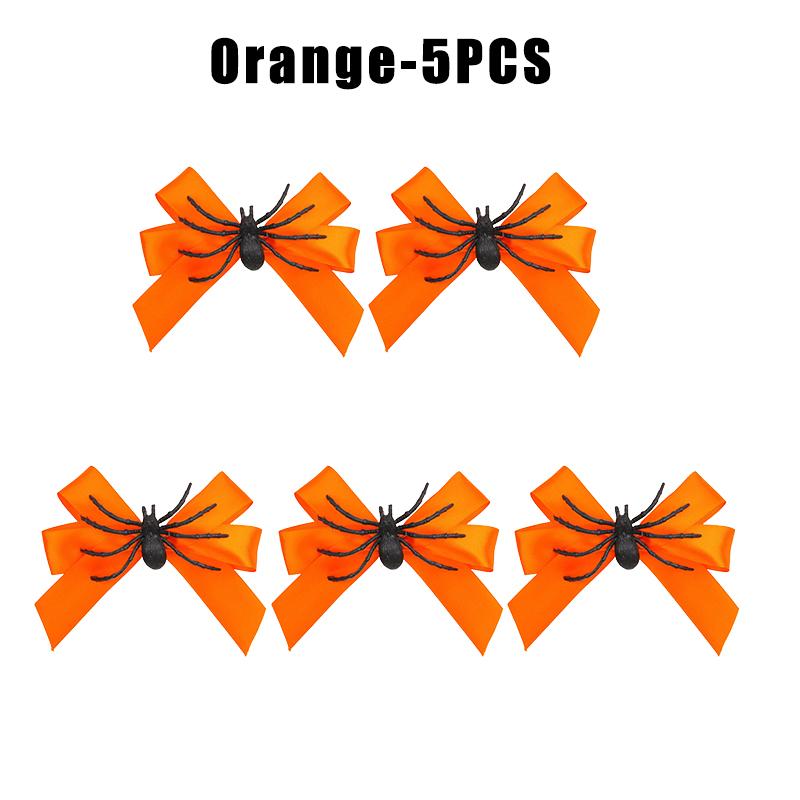 Cute Halloween Spider Hair Clip Bow Decorated Gothic Hairpin Funny Side Clip For Bangs Creepy Party Accessory Women Girls