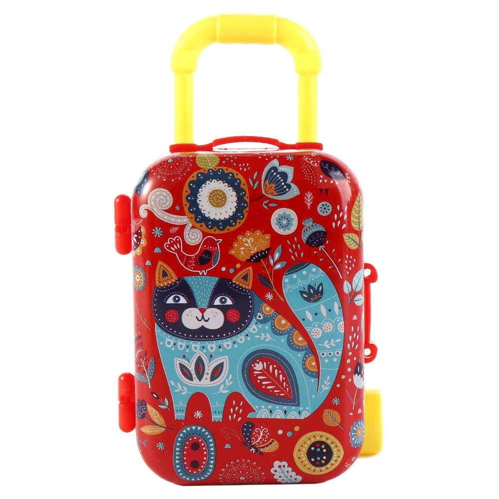 Mini Mini Trolley Case Modell Djurmönster Resväska Djur Resväska Leksak Plåt Färgtryck Tecknad Spargris Barn