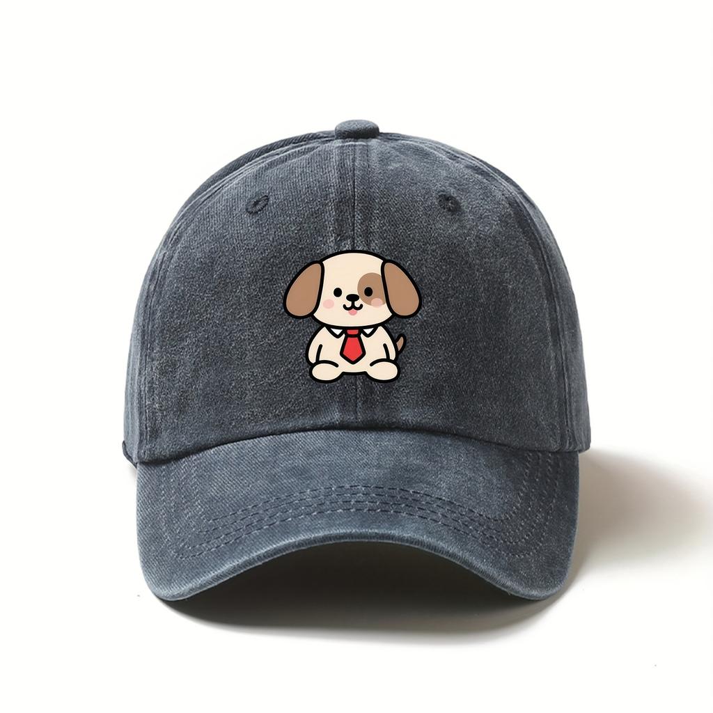 Cute cartoon dog printed baseball cap with daily fashion and cute style suitable for outdoor travel and sun protection