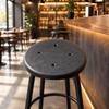 Round Bar Stool Replacement Seat Sponge Filled with Mounting Holes Black Anti Seating
