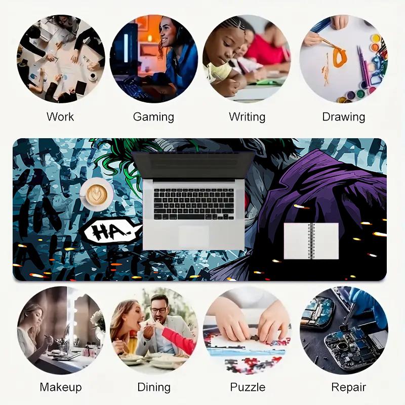 Joker Chaos Xl Gaming Mouse Pad Nonslip Rubber Base Stitched Edge Waterproof Desk Mat For Pc Laptop Gamer Office Computer Accessories C927383