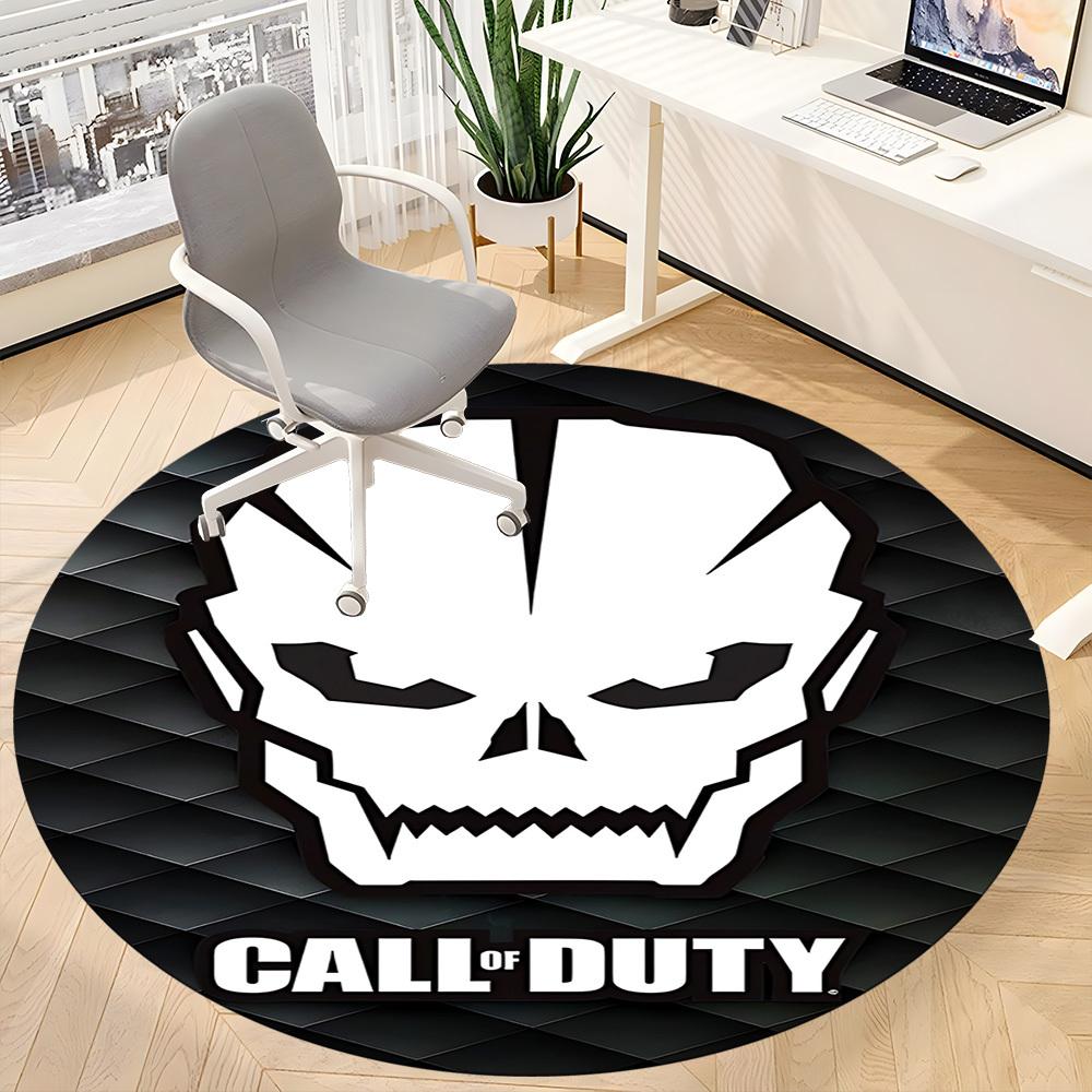 1pc Call of Duty Office Round Area Rug, Indoor Mat Suitable For Office, Under Office Chairs Bedroom Living Room Home Decor, Room Deco