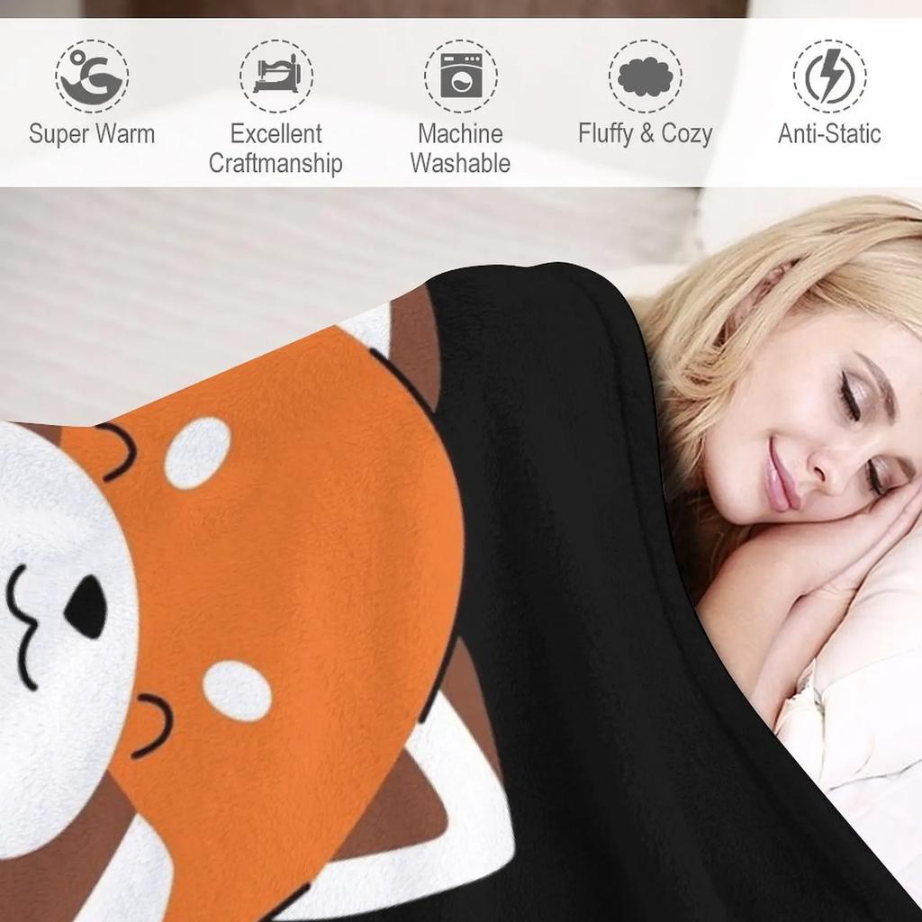 Bubble Tea Gift Girls Red Panda Boba Tea Bubble Tea Throw Blanket Fluffy Soft Blankets Sleeping Bag Blanket Camping Blanket