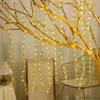 3X2M 200 LED Artificial Vines Curtain Lights Fake Willow Leaves Curtain Fairy Lights USB Powered Green Fake Plant String Light