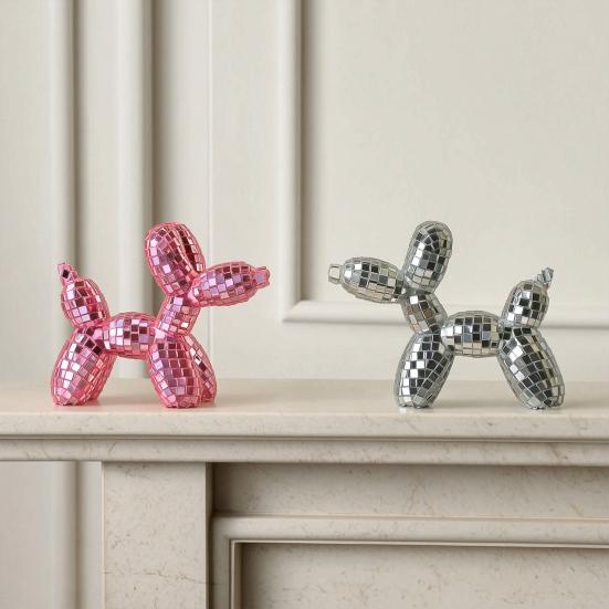 Disco Dog Ornament, Maximalist Balloon Dog Statue for Dog Mom & Dog Dad, Aesthetic Disco Ball Decor, Preppy Apartment Home Decor, Cute Room Decor &