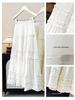 Women's Romantic French Ruffle Hem Layered Midi Skirt - Spring/Summer 2026 Collection, Princess White  