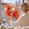 Festive Glass Decorations for Business 2027 Chinese Zodiac Sheep Static Sticker, Non Adhesive Window Holiday Store Decor Clings, New Year Decal