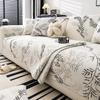 Chenille Sofabezug Weidenblatt-Jacquard Rutschfeste Sofabezüge Wohnzimmer L-Form Couch Überwürfe Sofamatte Massivholz Couchmatte