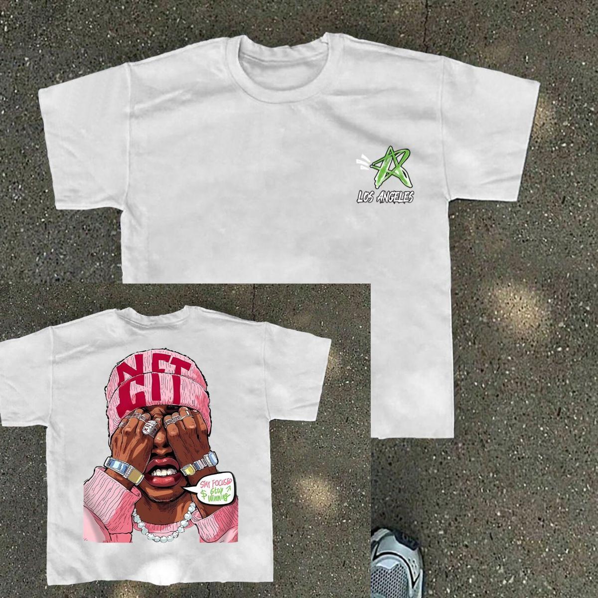 

This Summer s New Men s T-shirt Is A Trendy Brand with Loose and Versatile Prints. It Features A Sporty Top in A European 4XL