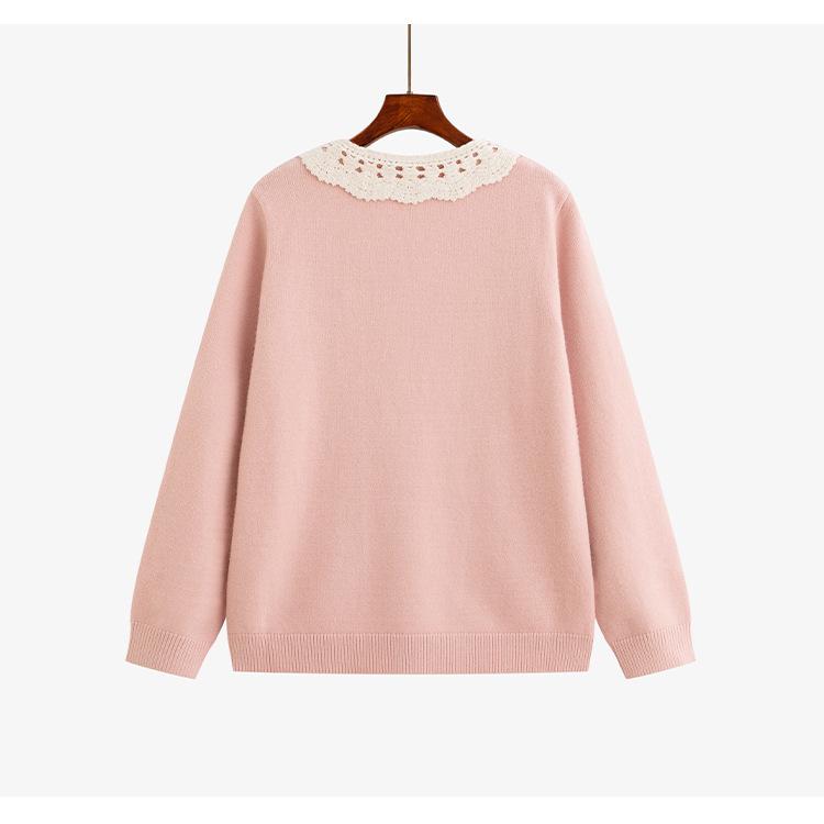 Plus Size Women's Winter Doll Collar Sweater - Age-Reducing Casual Knitwear, 2025