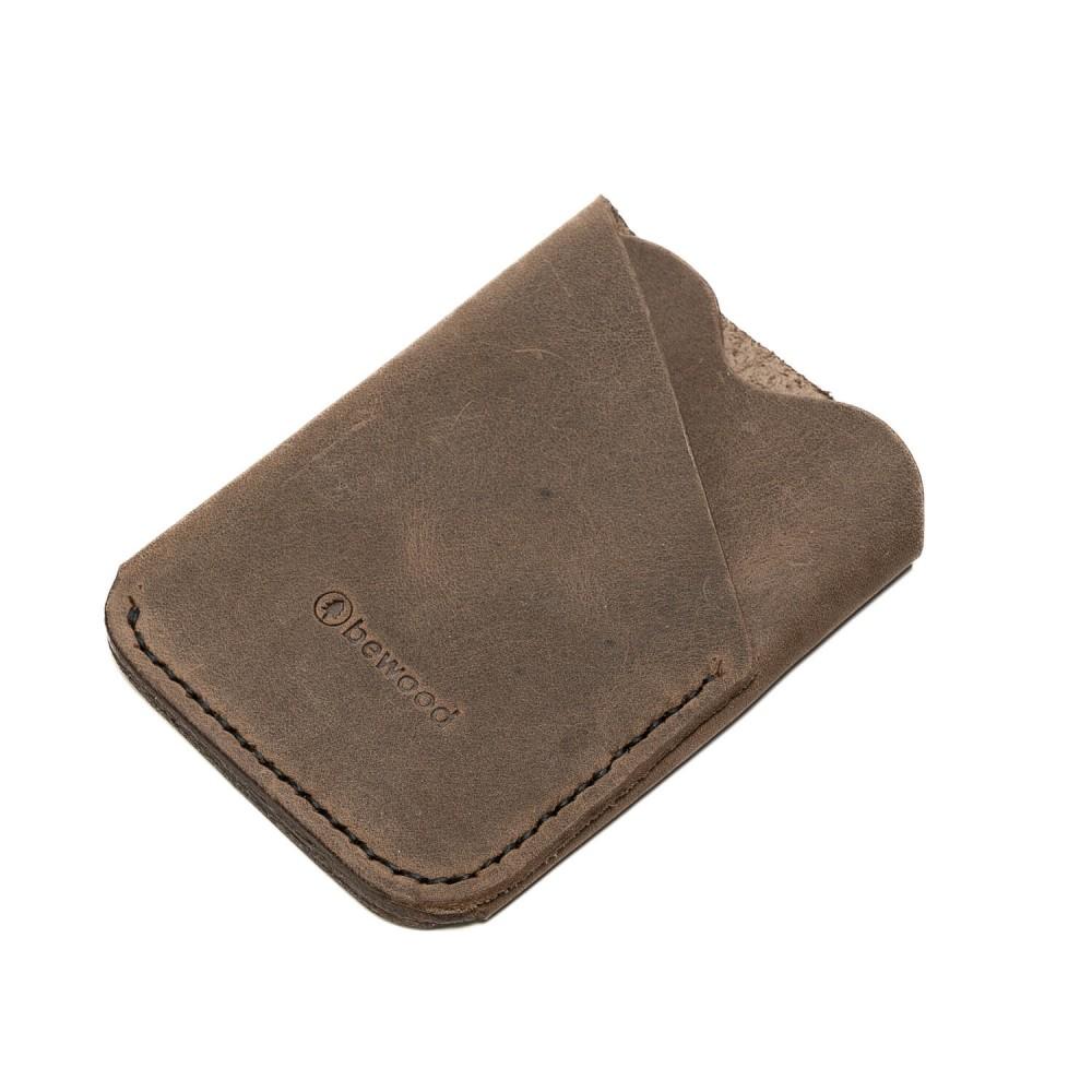 Bewood Wrap Leather Card Holder - Gray