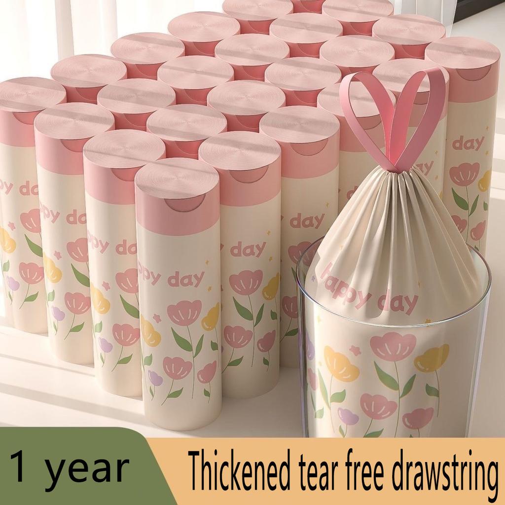 100pcs Thickened Drawstring Trash Bags | High-Density Polyethylene, Multipurpose Disposable Bags for Kitchen, Bathroom, Bedroom, Living Room, Toilet