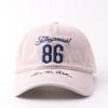 Embroidery washed denim blue baseball cap women's wide brim shows small face big head circumference hard top cap