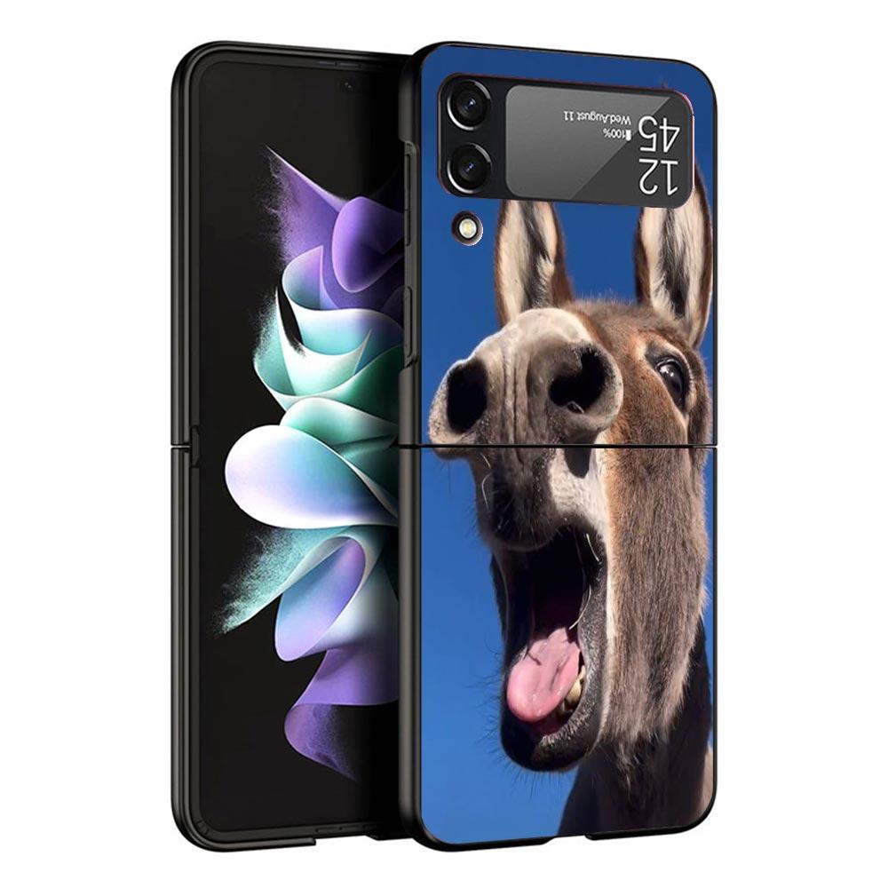 Funny Donkey Case For Samsung Galaxy Z Flip 7 6 5 4 3 Z Flip7 Flip6 Flip5 Flip4 5G Phone Cover Flip3 Folding Coque