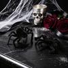 Window Door Hanging Web Halloween Giant Spider Decorations, Large Fake Furry Decorations for Outdoor, Indoor, Yard, Home, Haunted House Decor
