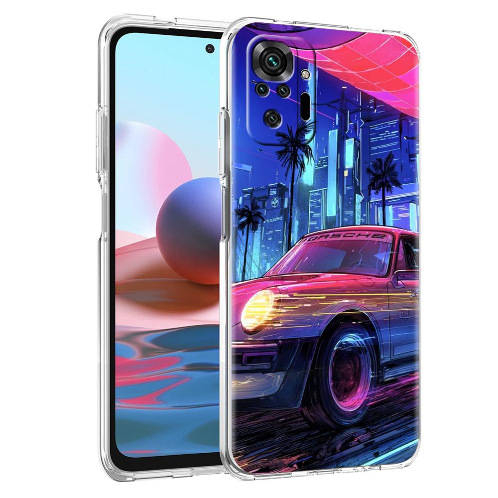 

Синтвейв Ретро Чехол для Телефона для Redmi Note 10 11 11T 7 8 8T 9 K40 Gaming 9A 9C Pro Plus Прозрачный Силиконовый Корпус Capa Сумка Redmi 9C