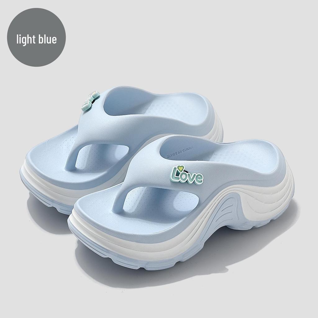 Modieuze Dames Slippers met Dikke Zool voor de Zomer, Antislip Strand- & Huisbadkleding, Geschikt voor Koppels
