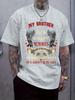 Casual Crew Neck T-shirt with "My Brother Was So Beautiful" Memorial Print - Regular Fit