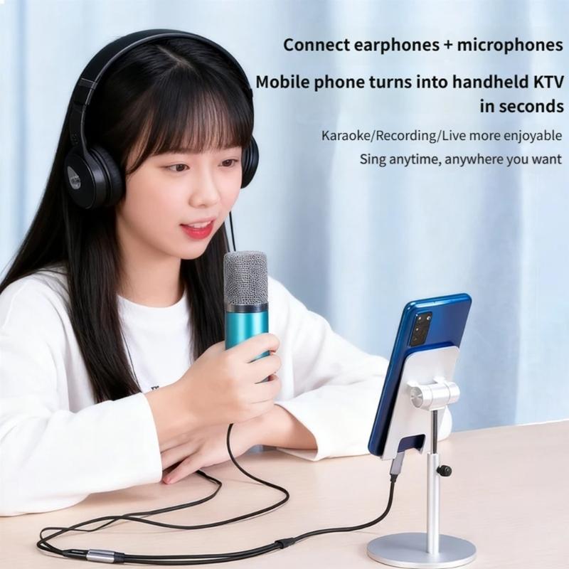 Type C To Double 3.5mm Sound Cable Universally Compatibility Suitable for Speakers Headphones Car Sound Systems